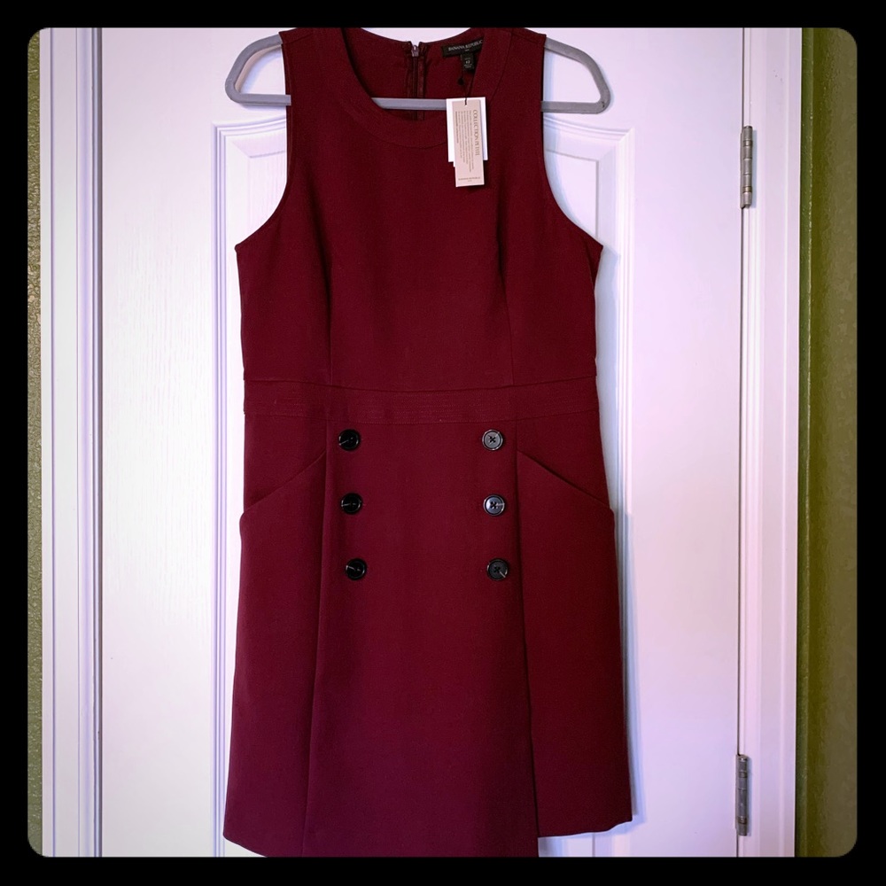 NWT - Banana Republic - maroon dress with pockets